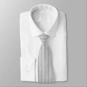 Grau handgezeichnetes Chevron-Muster Krawatte