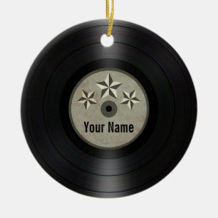 Grau hat personalisiertes Vinylrekordalbum in der Keramikornament