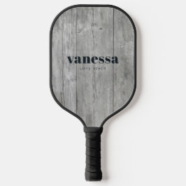 Grau Holz Minimal Moderne Klassische Name Pickleball Schläger
