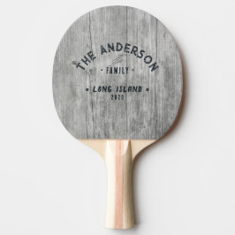 Grau Holz Vintage Meer Familie Name Tischtennis Schläger