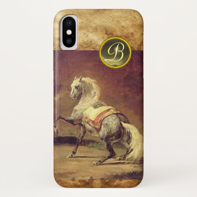 GRAU-HORSE-MONOGRAMM Case-Mate iPhone HÜLLE (Rückseite)