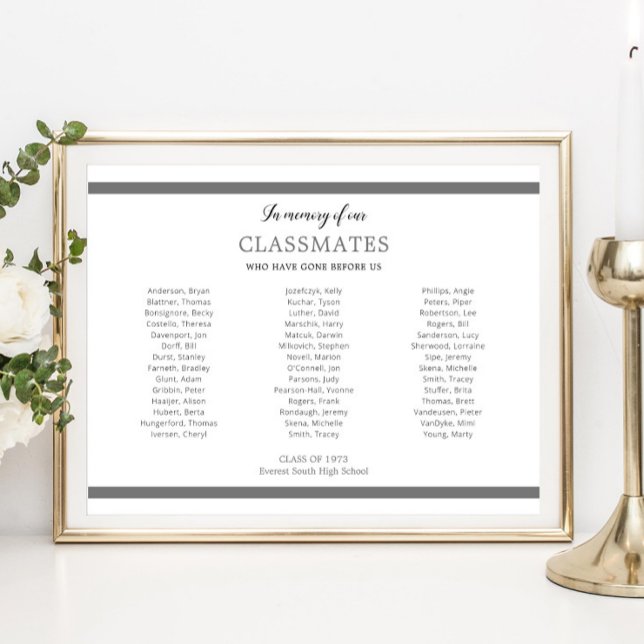 Grau im Gedenken an unsere Klassenkameraden Wieder Poster (Von Creator hochgeladen)