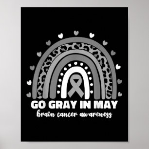 Grau im Mai Hirnkrebs-Aufklärungsmonat Rainbo Poster