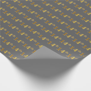 Grau, Imitat-Gold14. (vierzehntes) Ereignis Geschenkpapier