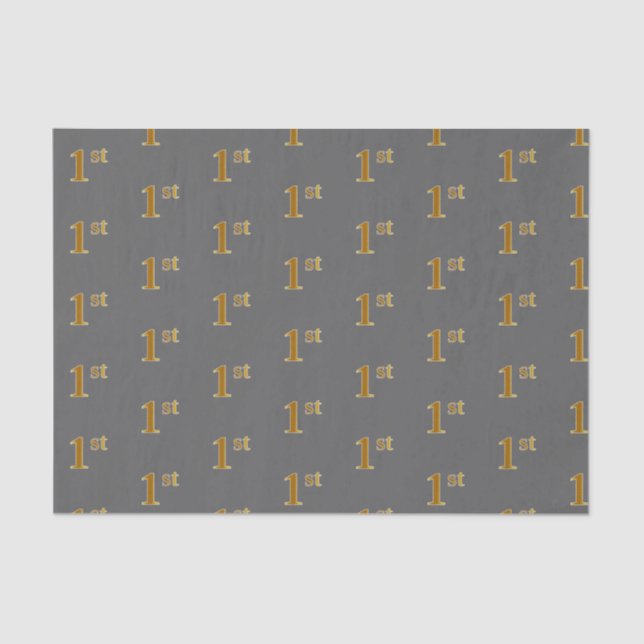 Grau, Imitate Gold 1. (First) Event Tissue Paper Seidenpapier (Vorderseite)