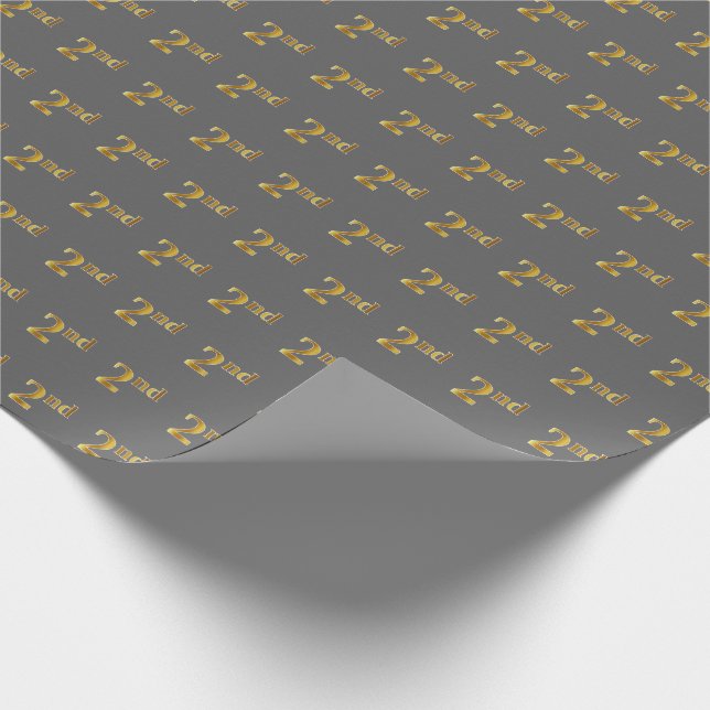 Grau, Imitate Gold 2. (2.) Event Wrapping Paper Geschenkpapier (Ecke)