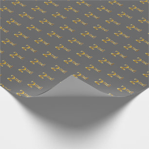 Grau, Imitate Gold 2. (2.) Event Wrapping Paper Geschenkpapier