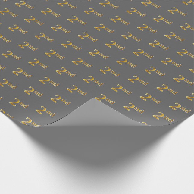 Grau, Imitate Gold 2. (2.) Event Wrapping Paper Geschenkpapier (Ecke)