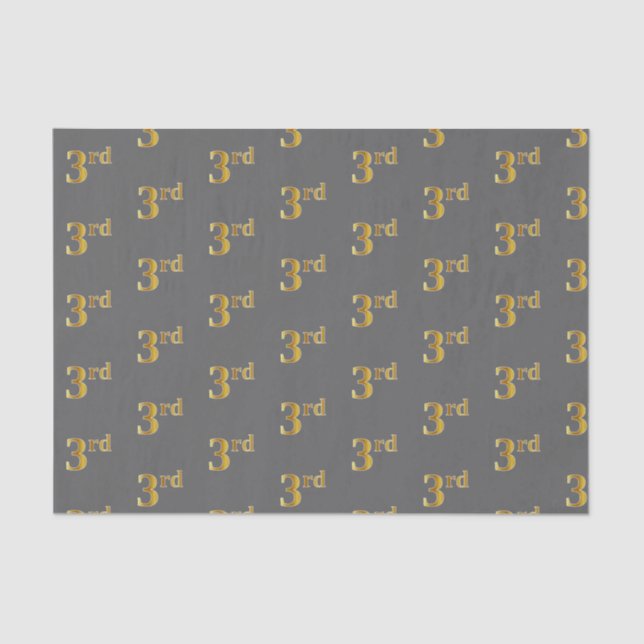 Grau, Imitate Gold 3. (Drittes) Event Tissue Paper Seidenpapier (Vorderseite)