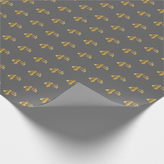 Grau, Imitate Gold 4. (4.) Event Wrapping Paper Geschenkpapier (Ecke)