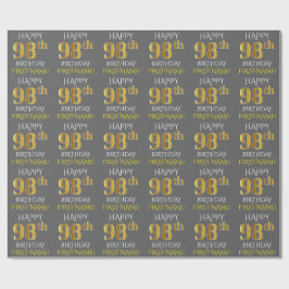 Grau, Imitate Gold "HAPPY 98. BIRTHDAY" Geschenkpapier
