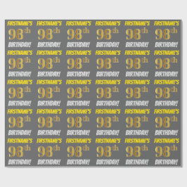 Grau, Imitate/Nachahmungen Gold, "98. BIRTHDAY" Geschenkpapier