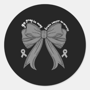 Grau in May Brain Cancer Awareness Month Frauen Runder Aufkleber