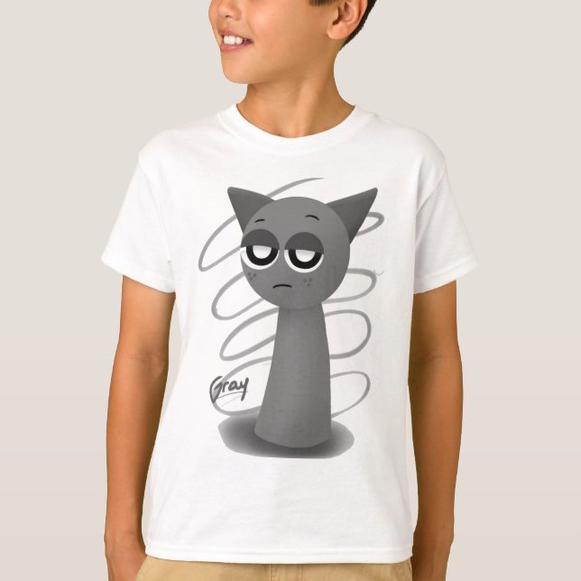 Grau in Sprunki 3D T-Shirt (Vorderseite)