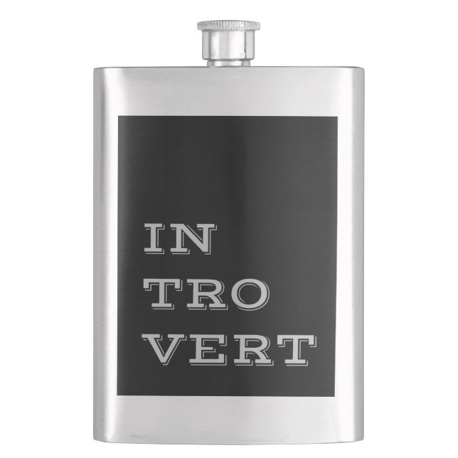 Grau Introvert Flasche Flachmann (Vorderseite)
