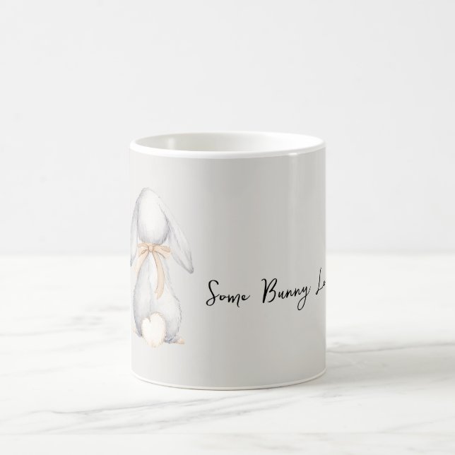Grau Irgendein Hase liebt dich Kaffeetasse (Mittel)