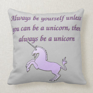 Grau ist immer ein Einhorn-Kissen Kissen