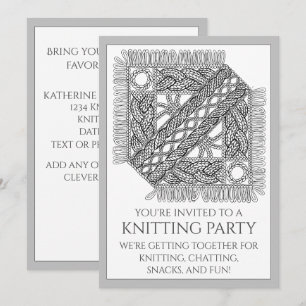 GRAU KABELSTRICKEN 5x7 Flache Karte + Text
