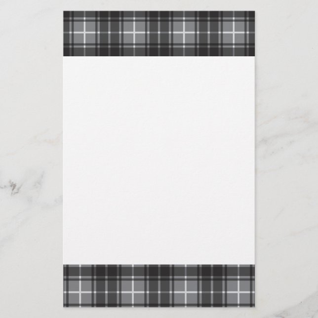 grau Kariert Briefpapier (Vorderseite)