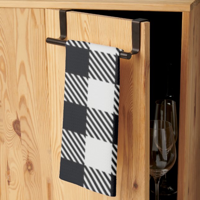 grau Kariert | Schachbretter Küchenwäsche Handtüch Geschirrtuch (Drittel gefaltet)