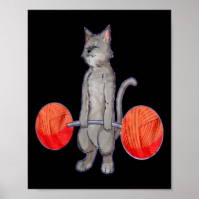 Grau Kat Weightlift Bodybuilding Fi Poster (Vorne)