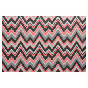 Grau & Korallen Zickzack Zigzag Nahtloses Muster Stoff