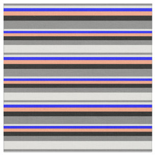 Grau, leicht Cyan, Blau, Lachs und Schwarz Stoff