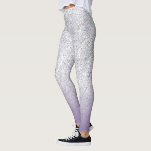 Grau Lila Glitter Funkeln Modern Leggings