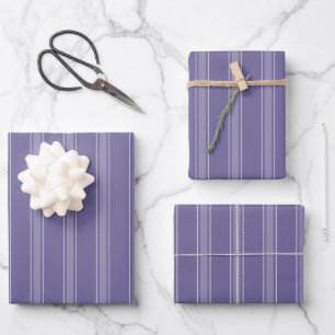 Grau Lila & Hellgrau Lila Streifen Geschenkpapier Set