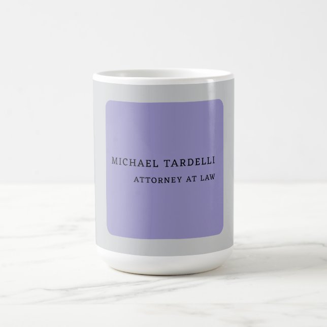 Grau Lila Minimalistisch klassisch Beruflich Kaffeetasse (Mittel)