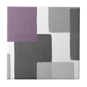 Grau Lila White Geometric Modernes Minimalistisch Fliese