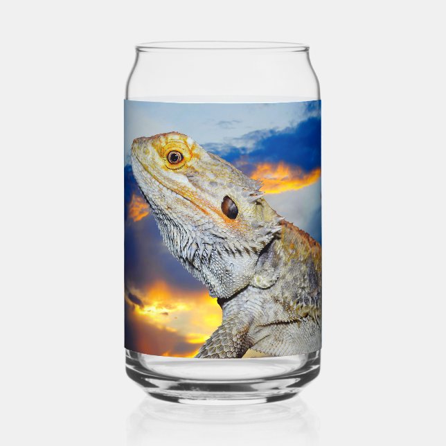 Grau Lizard bei Sonnenuntergang Dosenglas (Rückseite)
