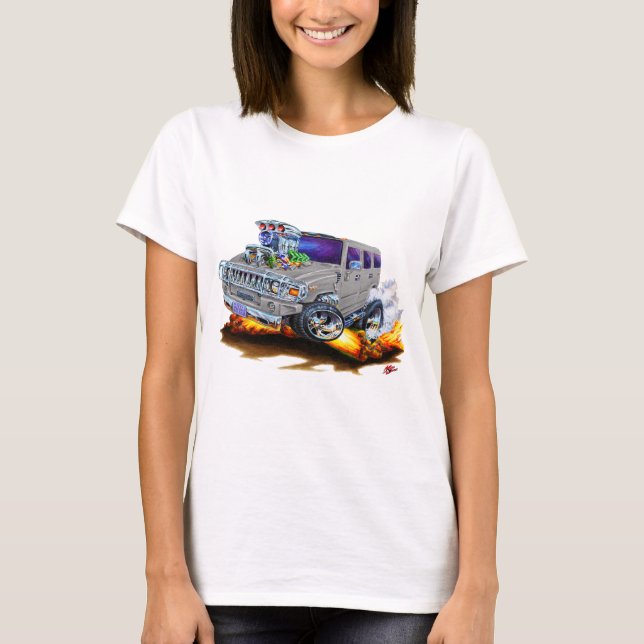 Grau-LKW Hummers H2 T-Shirt (Vorderseite)