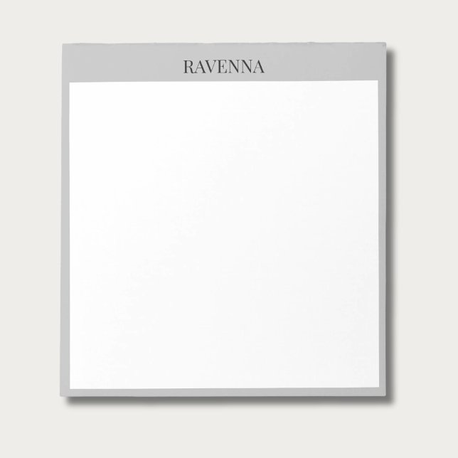 Grau Luxus Serif Individueller Benutzername Notizblock (Von Creator hochgeladen)