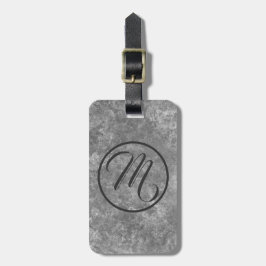 Grau-Marbid-Oval-Monogramm Gepäckanhänger