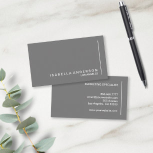 Grau minimalist professionell visitenkarte
