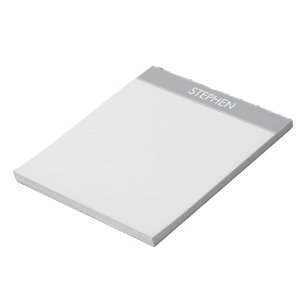 Grau minimalistischer benutzerdefinierter Name  Notizblock