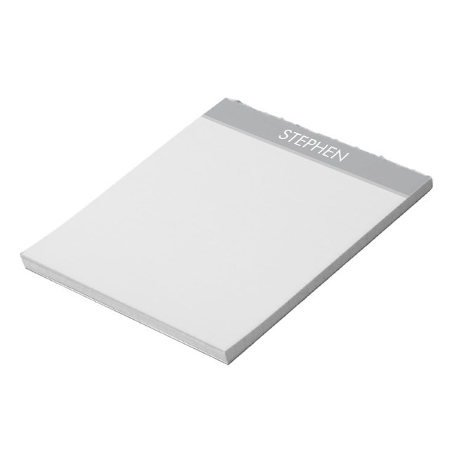 Grau minimalistischer benutzerdefinierter Name  Notizblock (Rotiert)