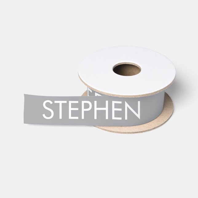 Grau minimalistischer benutzerdefinierter Name  Satinband (Spule)