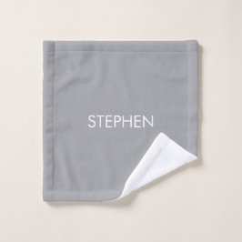 Grau minimalistischer benutzerdefinierter Name  Waschlappen