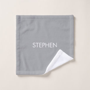 Grau minimalistischer benutzerdefinierter Name  Waschlappen