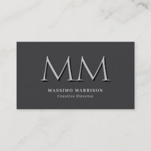 Grau minimalistischer professioneller Monogramm-St Visitenkarte