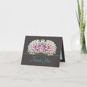 Grau Mint Exotic White Orchid Bouquet Vielen Dank Karte