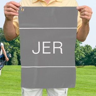 Grau Mit Monogramm Trendy Golfer Sports Pro Golfhandtuch