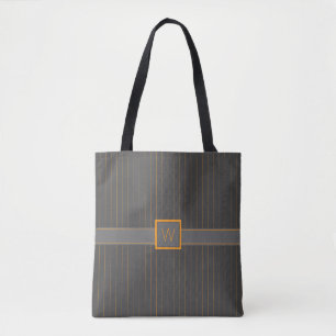 Grau mit Orange Pinstripes (All-Over-Print Bag)