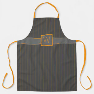 Grau mit Orange Pinstripes All-Over-Print-Schürze Schürze