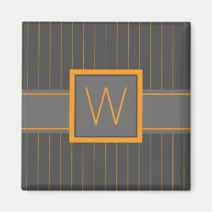 Grau mit Orange Pinstripes Magnet