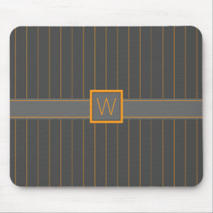 Grau mit Orange Pinstripes Mousepad
