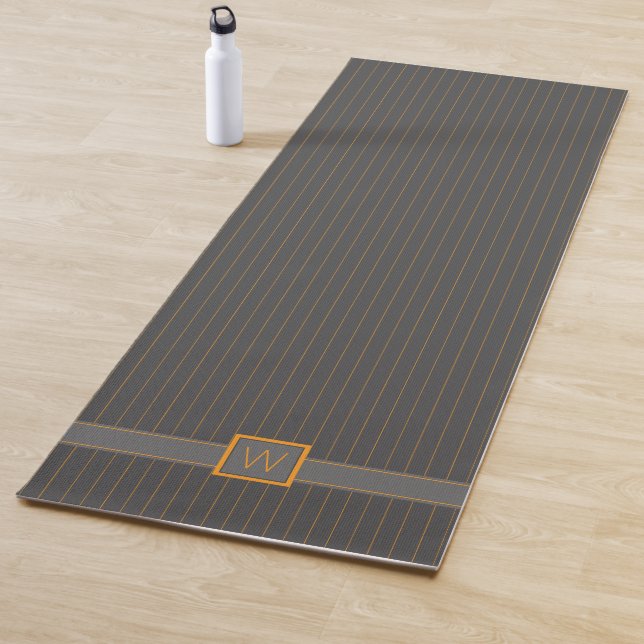 Grau mit Orange Pinstripes Yoga Yogamatte (Beispiel)