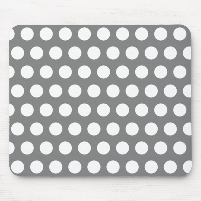 Grau mit Polka Dots Mousepad (Vorne)